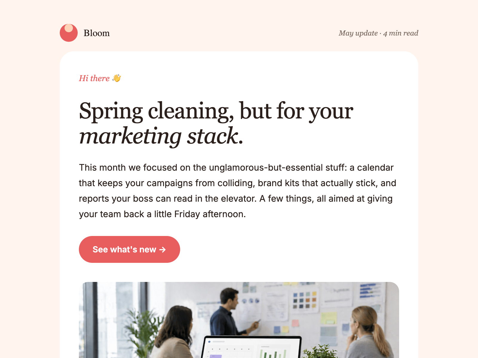 Monthly Update Email Template